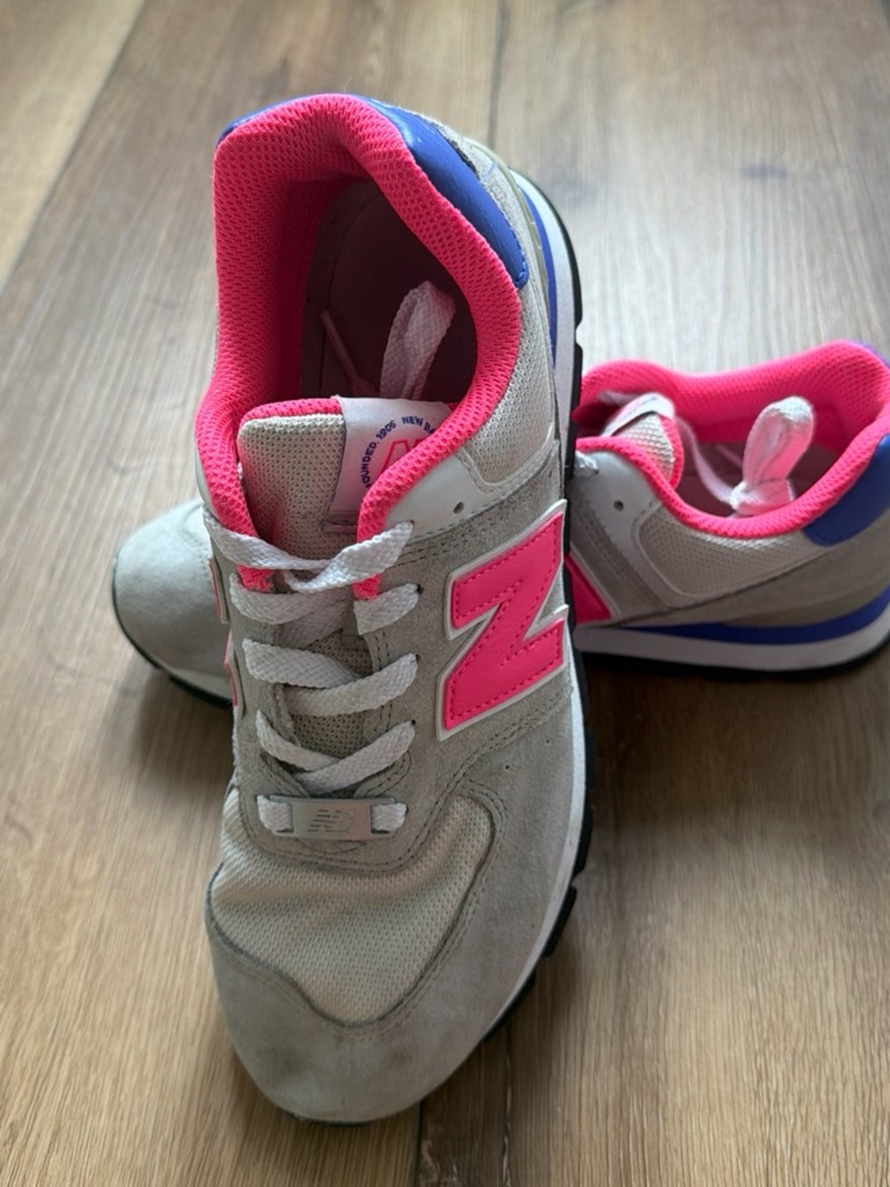 Women’s Grey Sneakers with Pink Accent - Comfortable Everyday Shoes